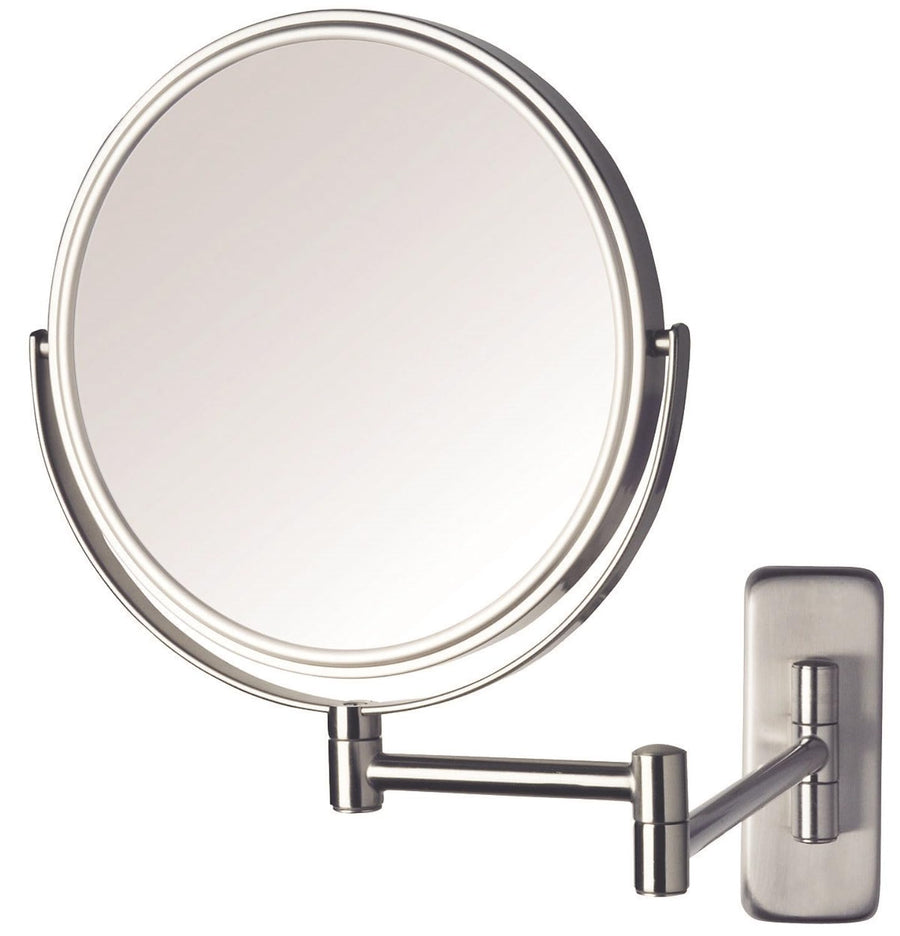 JP7506N 8-Inch Wall Mount Makeup Mirror with 5x Magnification, Nickel Finish