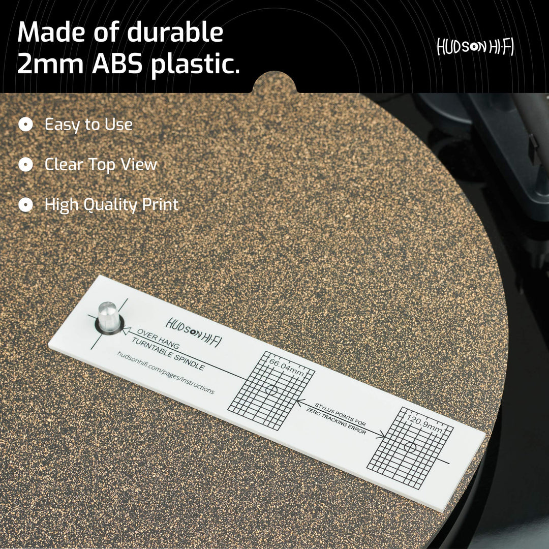 Turntable Phonograph LP Phono Cartridge Stylus Alignment Protractor Tool–High Contrast (VTA Sold Separately)