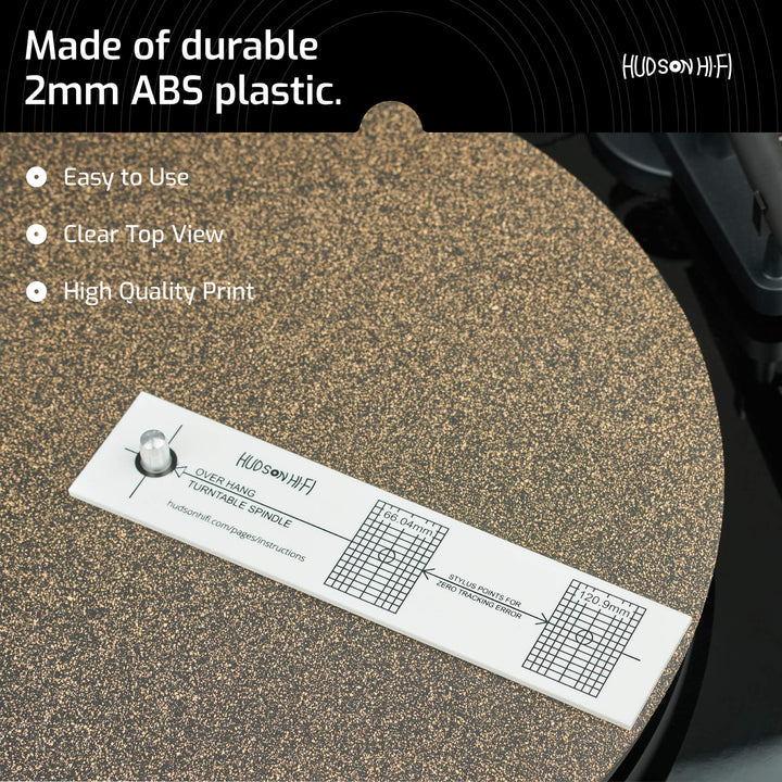 Turntable Phonograph LP Phono Cartridge Stylus Alignment Protractor Tool–High Contrast (VTA Sold Separately)