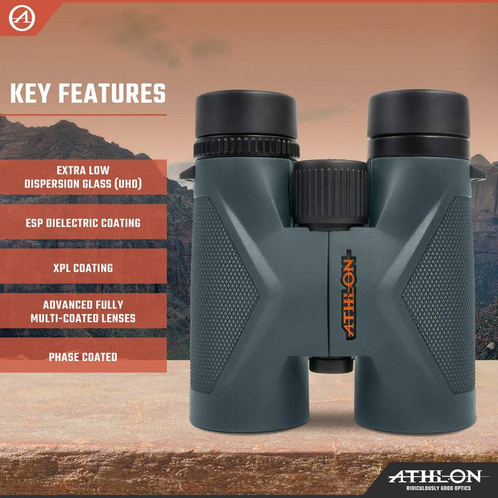 Athlon 113004 Midas 8 x 42 ED Binoculars Green