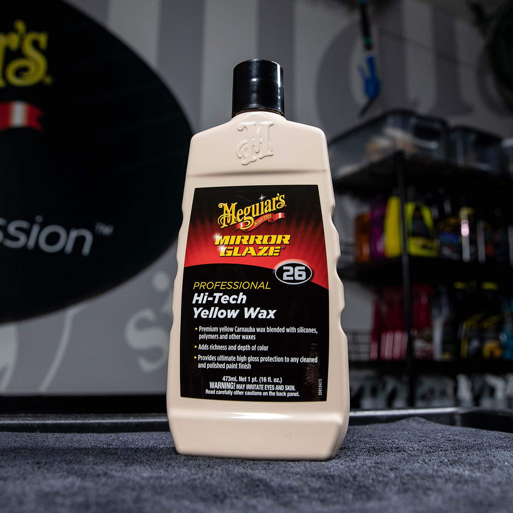 Meguiar’s Professional Hi-Tech Yellow Wax M2616 - Yellow Carnauba Wax Blend for Long-Lasting Protection with a Deep Gloss & Shine, Easy Application with Professional Results, 16 Oz