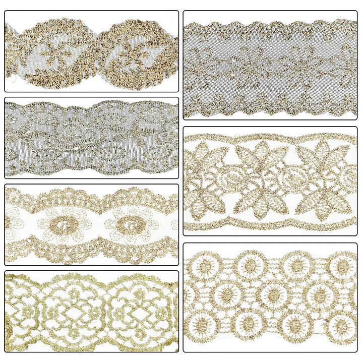 Gejoy 7 Pieces Lace Headbands Women Girls Stretch Headband Halloween Elegant Wide Headwrap Hair Turban Accessories