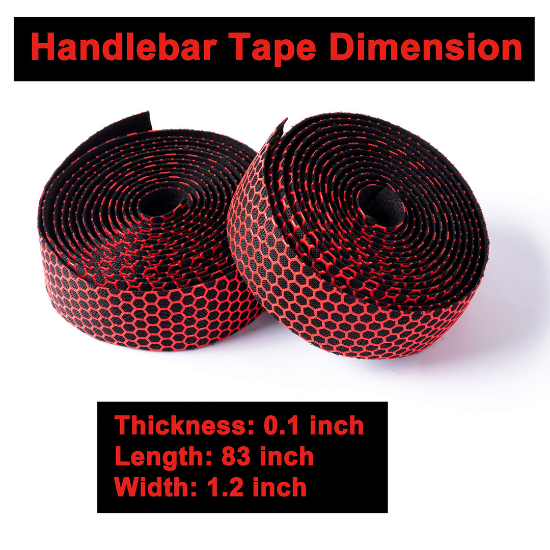 Bike Handlebar Tapes, Road Bicycle Bar Tape, Handle Wraps 2 Rolls for Road Bikes and Cycling(Red)