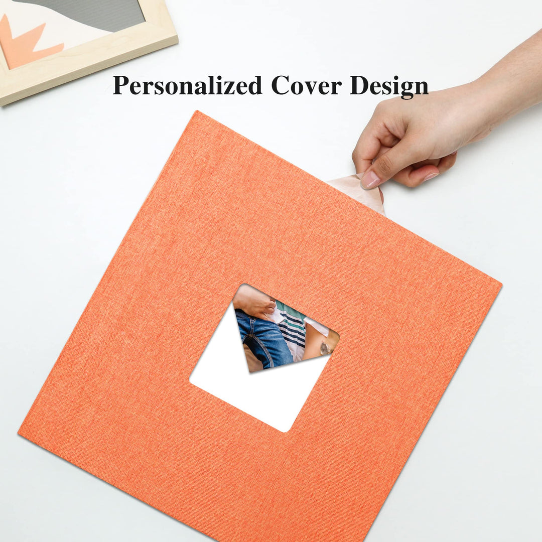 Large Photo Album Self Adhesive for 4x6 8x10 Pictures Linen Scrapbook Album DIY 40 Blank Pages with A Metallic Pen