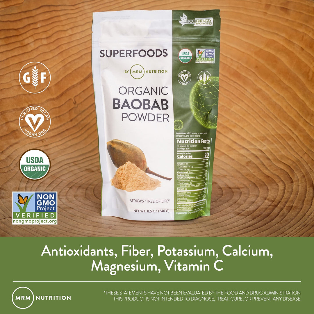 Nutrition Organic Baobab Powder | Superfoods | Digestive Health | Antioxidant | 40 Servings
