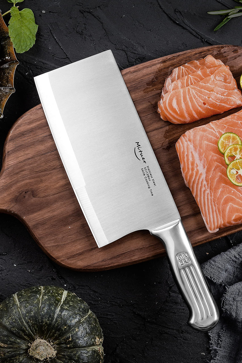 Meat Cleaver 7 inch Butcher Knife - Stainless Steel Chinese Chef Knife - Cleaver Knife for Restaurants and Home