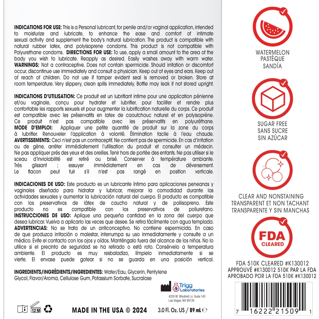 Watermelon Flavored Gel Lubricant 3.6 oz International