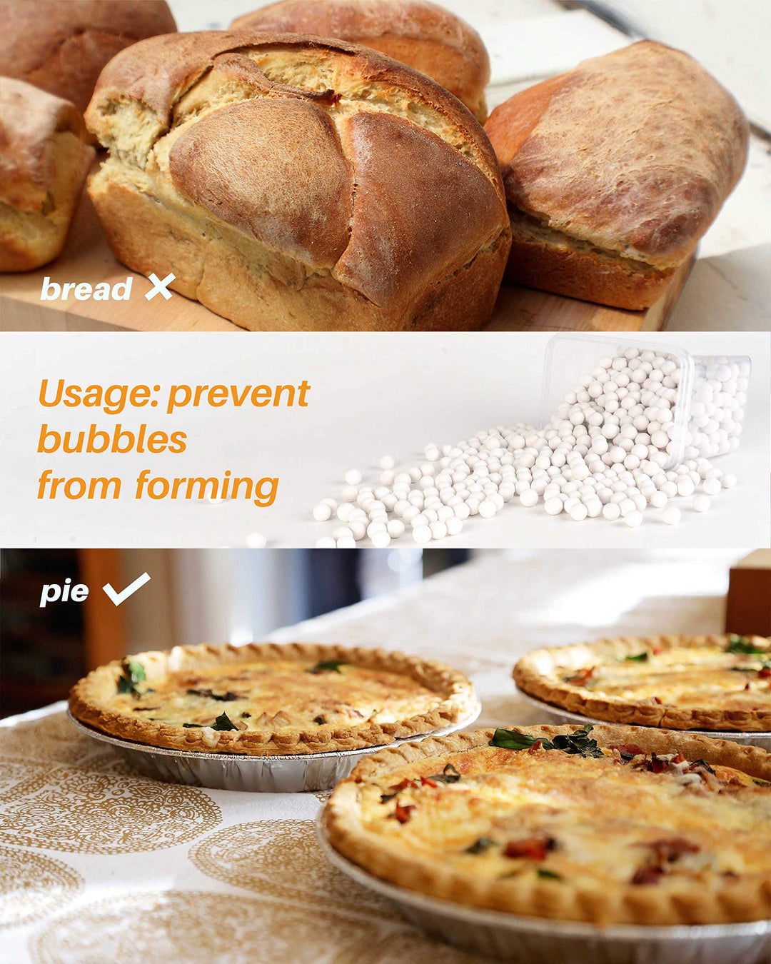 Pie Weights for Baking, 1.5LB Ceramic Pie Crust Weights, 10mm Reusable Baking Beans with A Storage Box