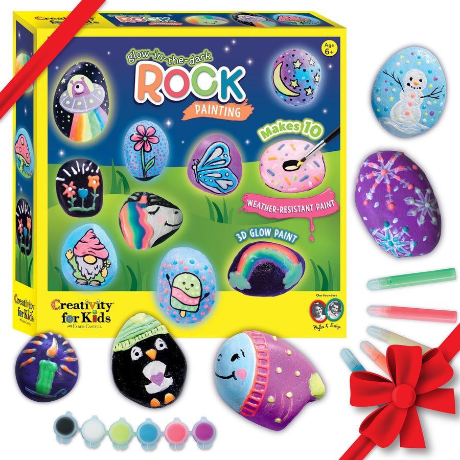 Glow in the Dark Rock Painting Kit: Crafts for Kids Ages 6-8+, Painting Rocks Arts and Crafts, Kids Gift