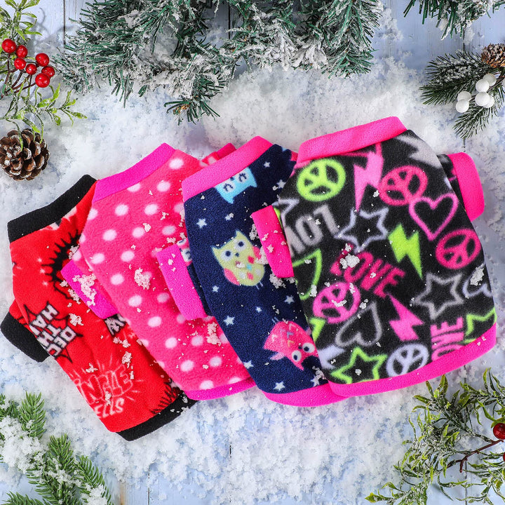 10 Pieces Dog Sweaters for Small Dog Cat Winter Fleece Sweater Puppy Warm Fleece Sweater Dog Sweatshirt for Small Pets Dog Cat Chihuahua Yorkshire Poodle