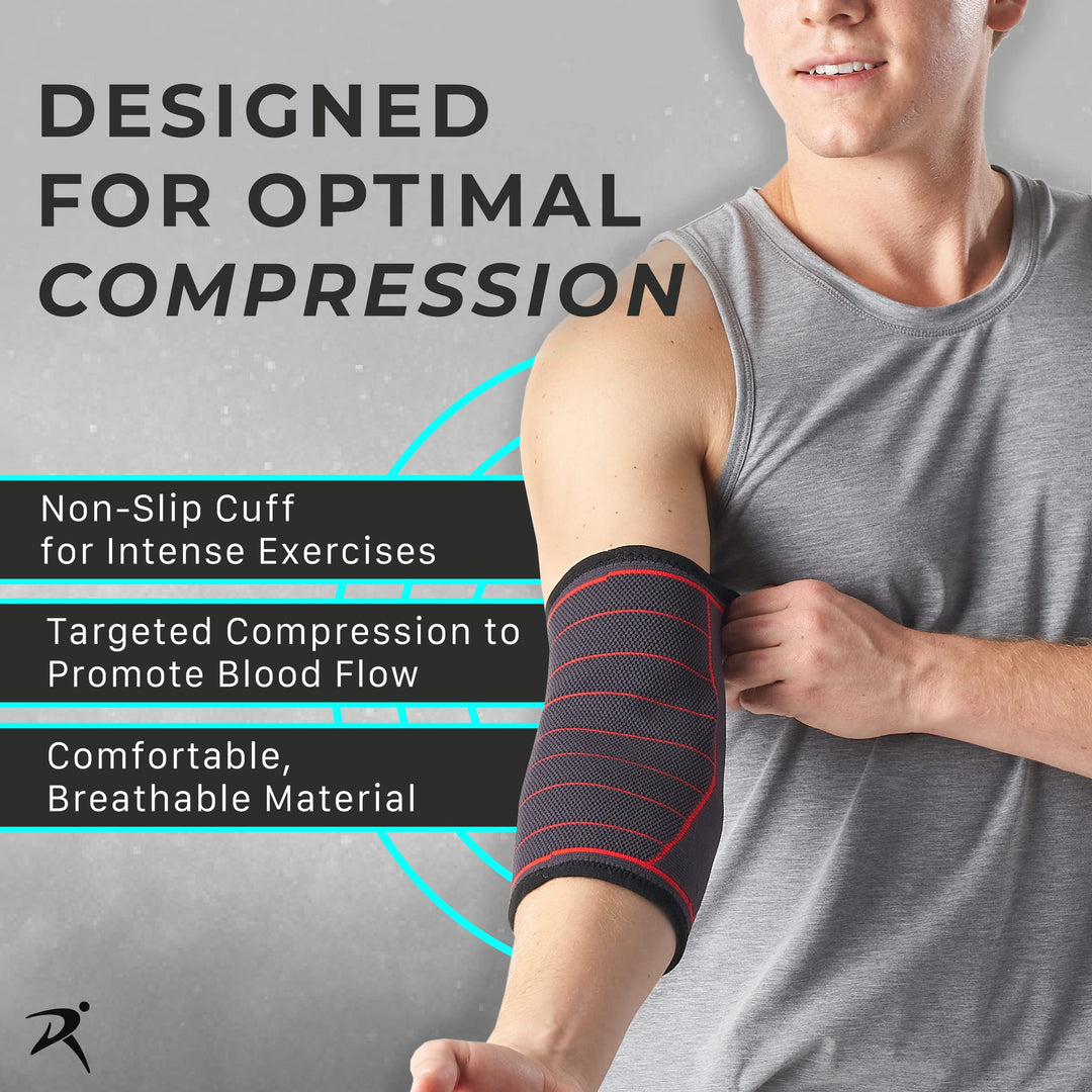 Elbow Support Sleeve for Men and Women (Single Sleeve) (Small) [S] - Support for Tennis Elbow, Golfers Elbow, Weightlifting, Tendonitis, Joint Pain Relief, Arthritis