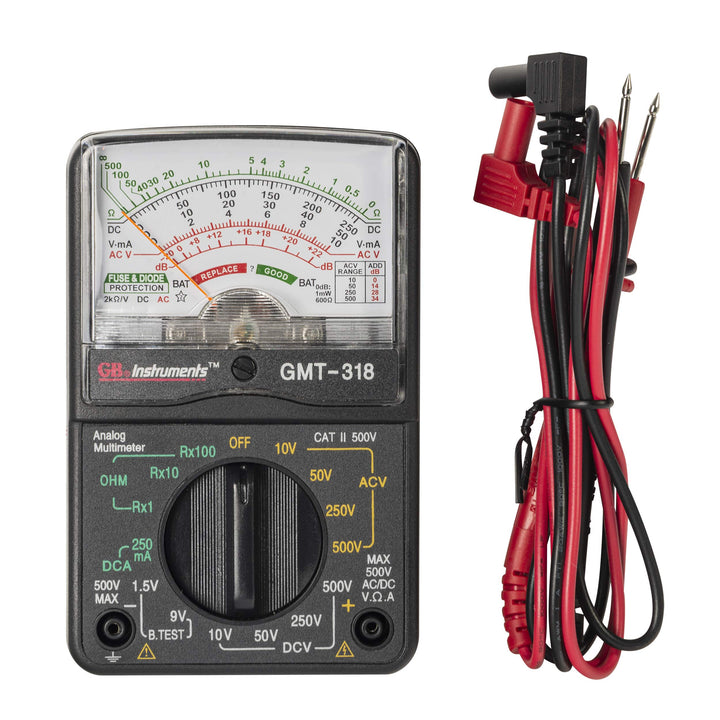 GMT-318 Analog Multimeter, 6 Function, 14 Range, AC / DC Volt, 500V