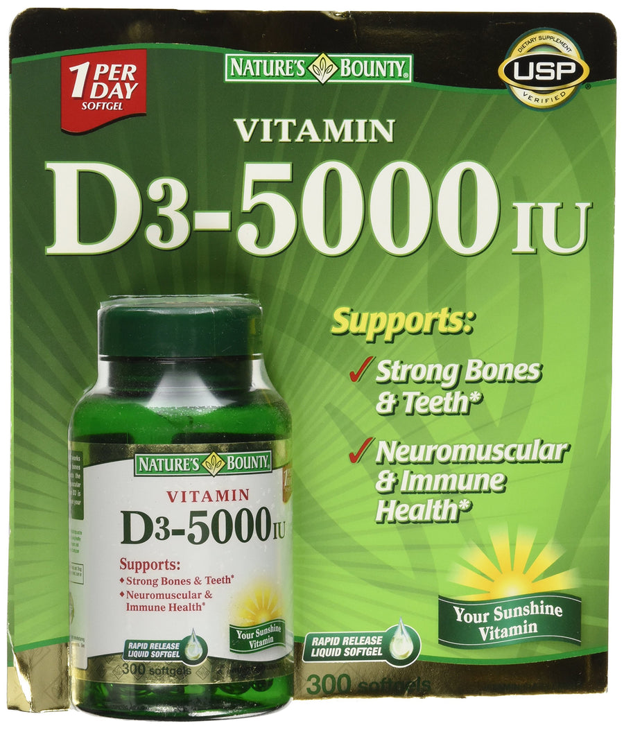 Vitamin D3 5000 IU, 300 Softgels