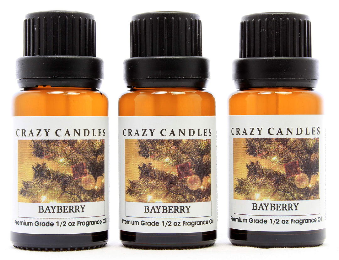 Bayberry (Made in USA) 3 Bottles 1/2 FL Oz Each (15ml) Premium Grade Scented Fragrance Oil