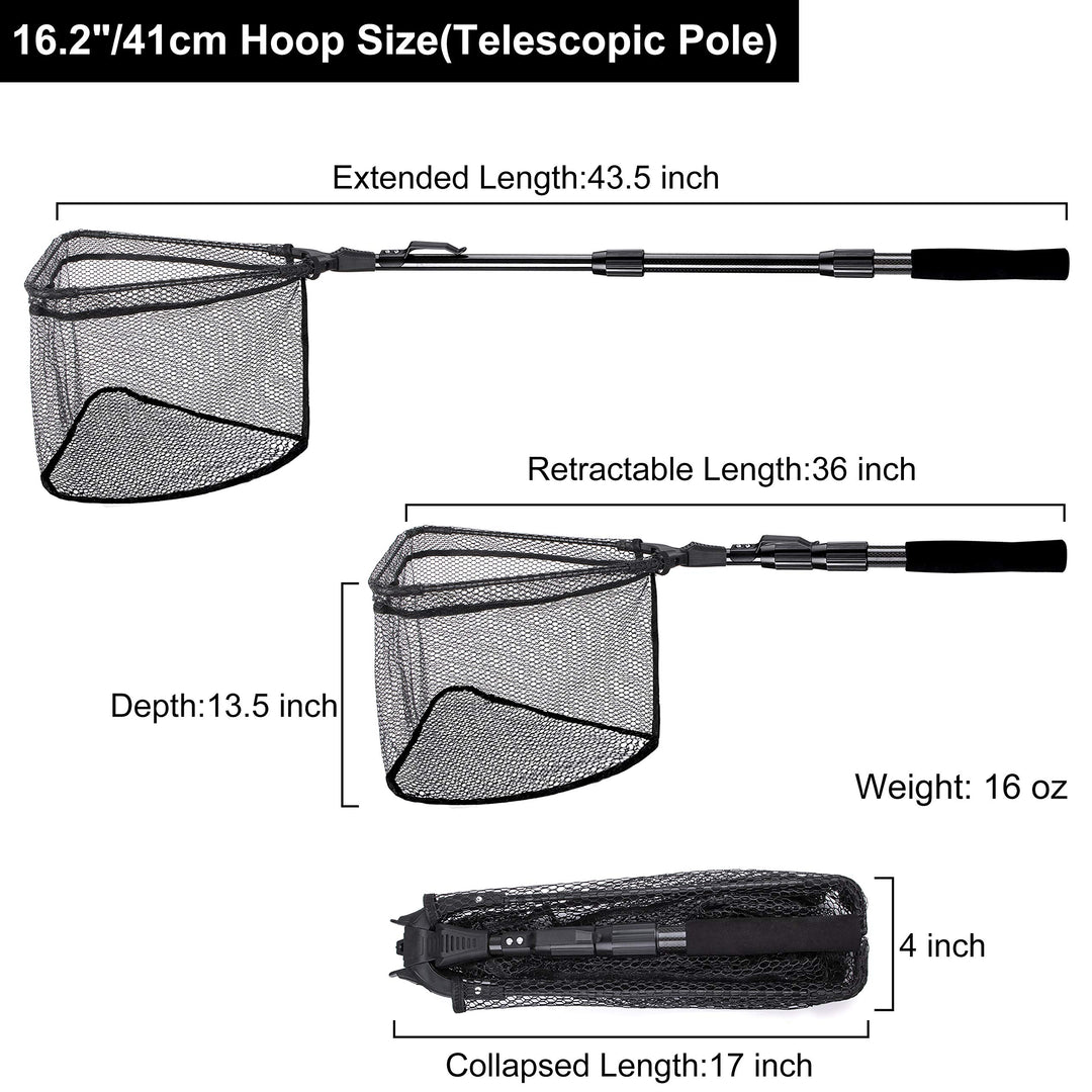 PLUSINNO Fishing Net Fish Landing Net, Foldable Collaps