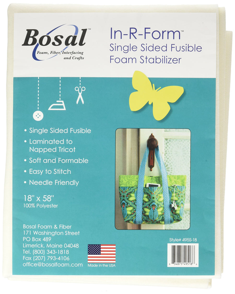 R Form Sew in Fusible Stab Wht Foam Stabilizer Fuse 58x18 White (BSL495S-18)