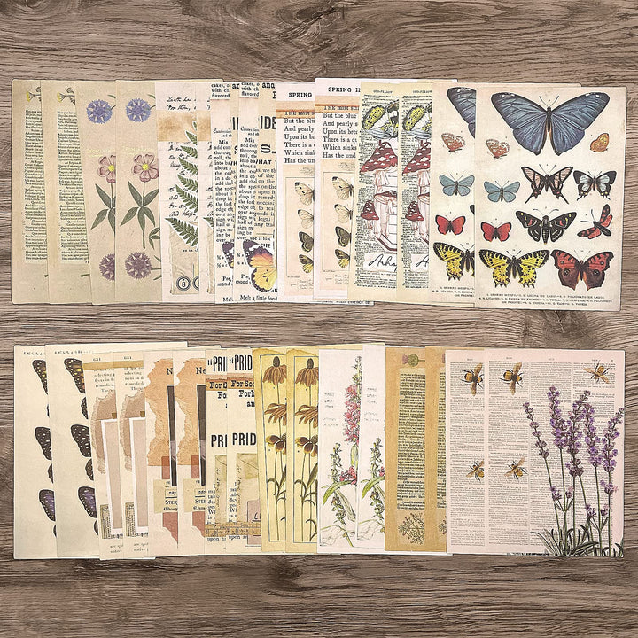 200pcs Vintage Journaling Supplies Kit, Journaling Stickers with Blue Washi Tape for Kids Teens Adults Scrapbook Aesthetic Bullet Journals Kit Craft Collage Embellishments Planners Notebook(Nature)