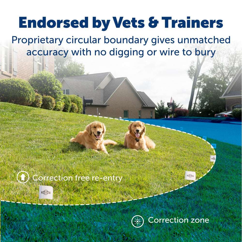 Stay & Play Compact Wireless Pet Fence for Dogs, No Wire Circular Boundary, Secure up to 3/4 Acre, No-Dig and Portable for Travel, for Dogs 5lb & up, from Parent Company Invisible Fence Brand