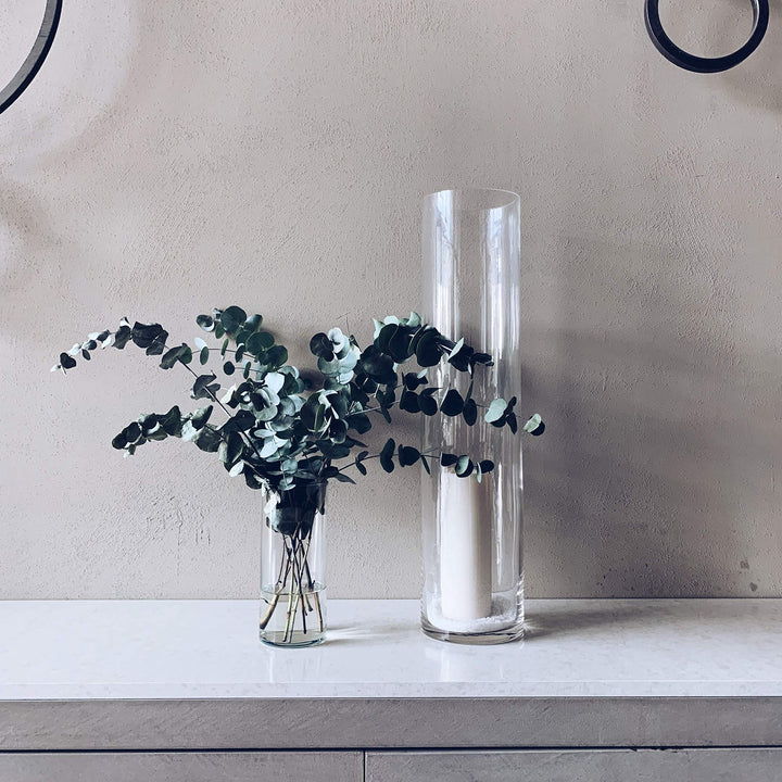 WGV Cylinder Vase, Diameter 5, Height 18, Clear Glass F