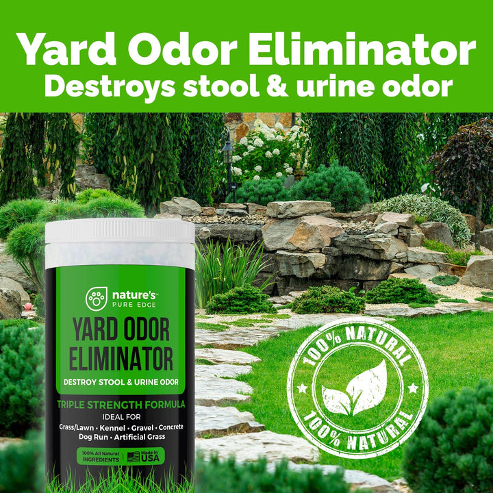 Nature&#39;s Pure Edge,Yard Odor Eliminator. Perfect For Artificial Grass, Patio, Kennel, and Lawn. Instantly Removes Stool and Urine Odor. Long Lasting. Kid and Pet Safe.