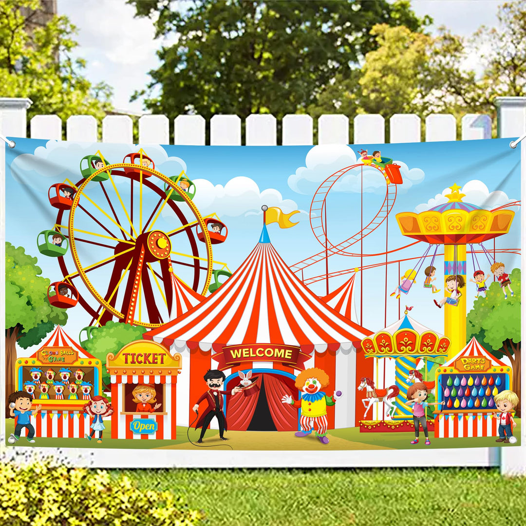 , XtraLarge Carnival Backdrop - 72x44 Inch | Carnival Theme Party Decorations | Carnival Games Banner, Circus Theme Party Decorations | Carnival Banner, Carnival Decorations for Event Outdoor