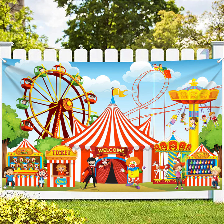 , XtraLarge Carnival Backdrop - 72x44 Inch | Carnival Theme Party Decorations | Carnival Games Banner, Circus Theme Party Decorations | Carnival Banner, Carnival Decorations for Event Outdoor