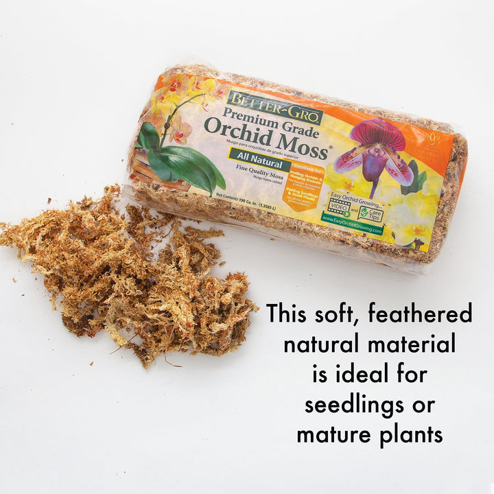 50450 Premium Grade Moss-100% Natural for Orchids, Ferns, and Hostas, Excellent for Hanging Baskets and Propagating Plants Sphagnum Moss, 190 cu. in, Tan
