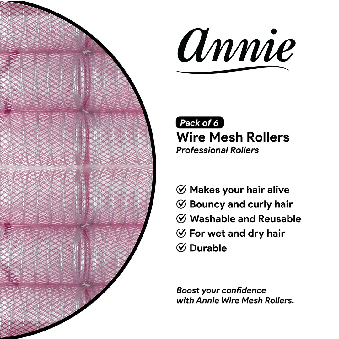 1-3/4 Jumbo Wire Mesh Hair Rollers - 6 Pcs.