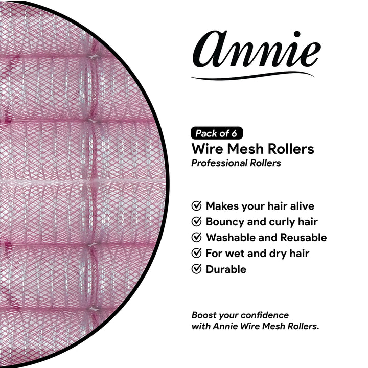 1-3/4 Jumbo Wire Mesh Hair Rollers - 6 Pcs.