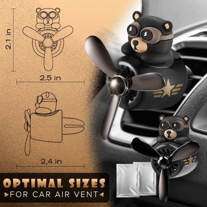 Teddy Pilot Car Air Freshener - Bear Airplane Car Vent 