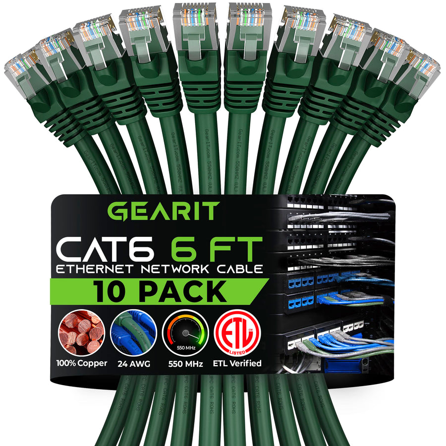 GearIT Cat 6 Ethernet Cable Cat 6 Patch Cable, Cat 6 Ca