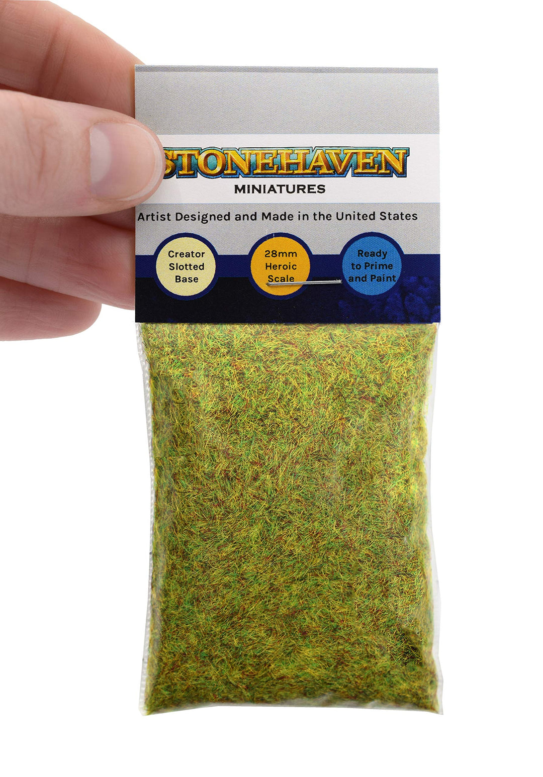 Static Grass, Medium Green - 2mm Fibers - Master Quality Base &amp; Scenery Flock - Realistic Texture &amp; Detail - for 28mm Scale Table Top War Game Miniatures - Made in USA -