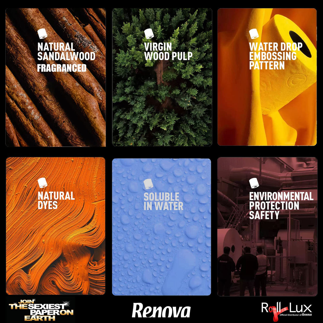 H&amp;PC-53742 3 Ply Soft Black Toilet Loo Tissue (6 Pack)