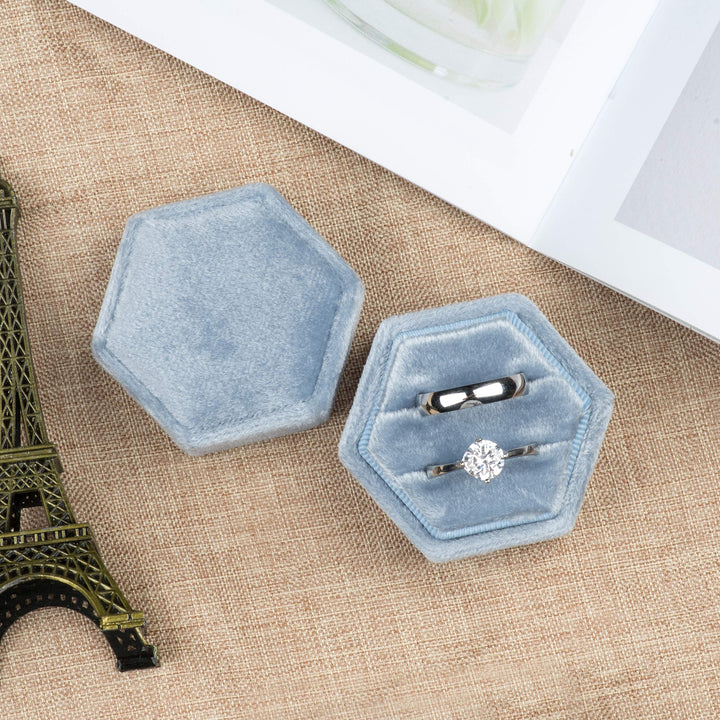Giftop Premium Velvet Ring Bearer Box for Proposal Enga