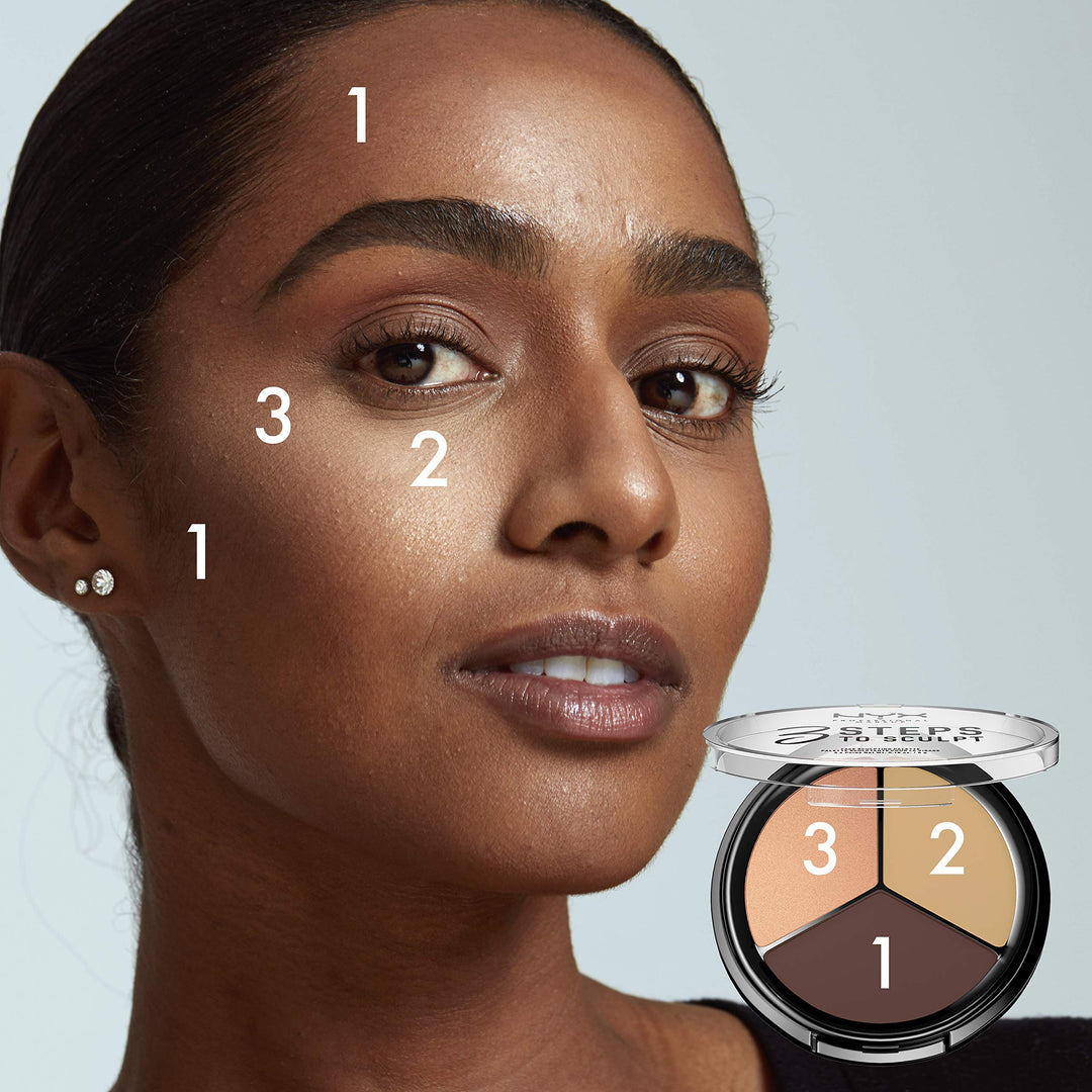 PROFESSIONAL MAKEUP 3 Steps to Sculpt, Face Sculpting Contour Palette - Deep