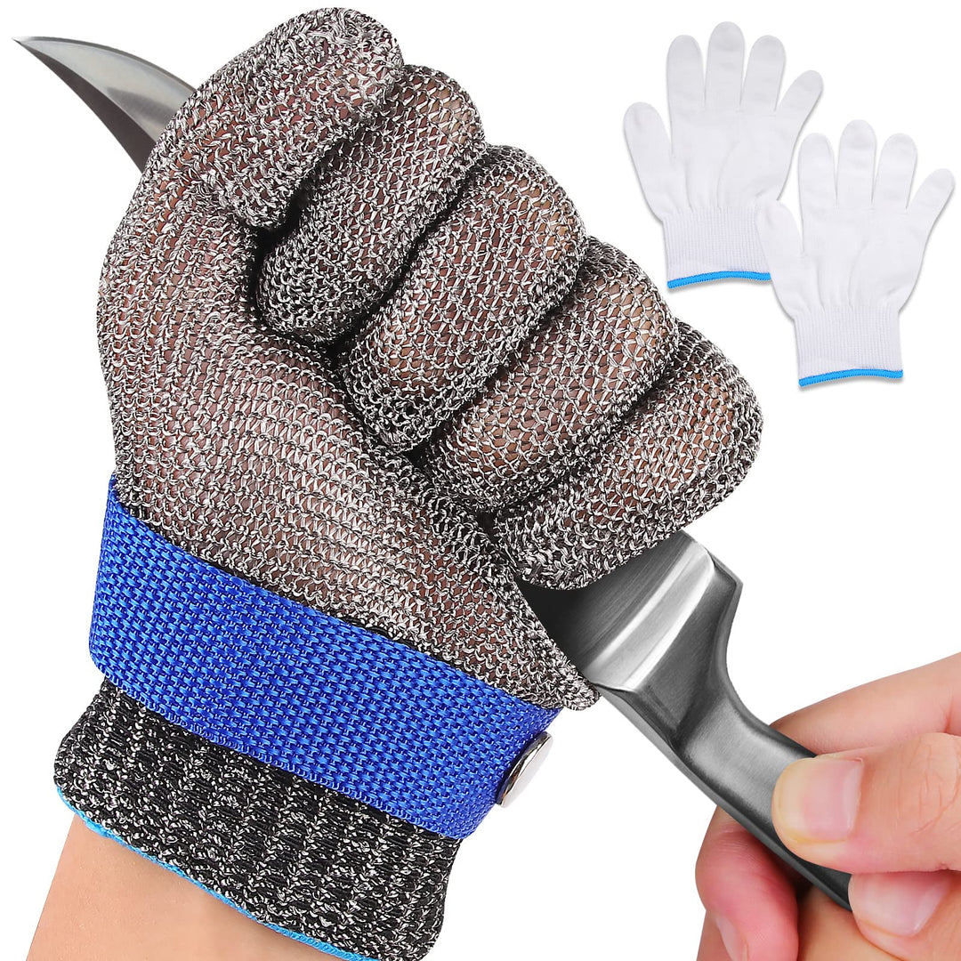 Level 9 Cut Resistant Gloves,Safety Chef Cuts Gloves for Meat Cutting, Fish Fillet, Oyster Shucking,Carving, Anti-Cut Safety Butcher Gloves,M