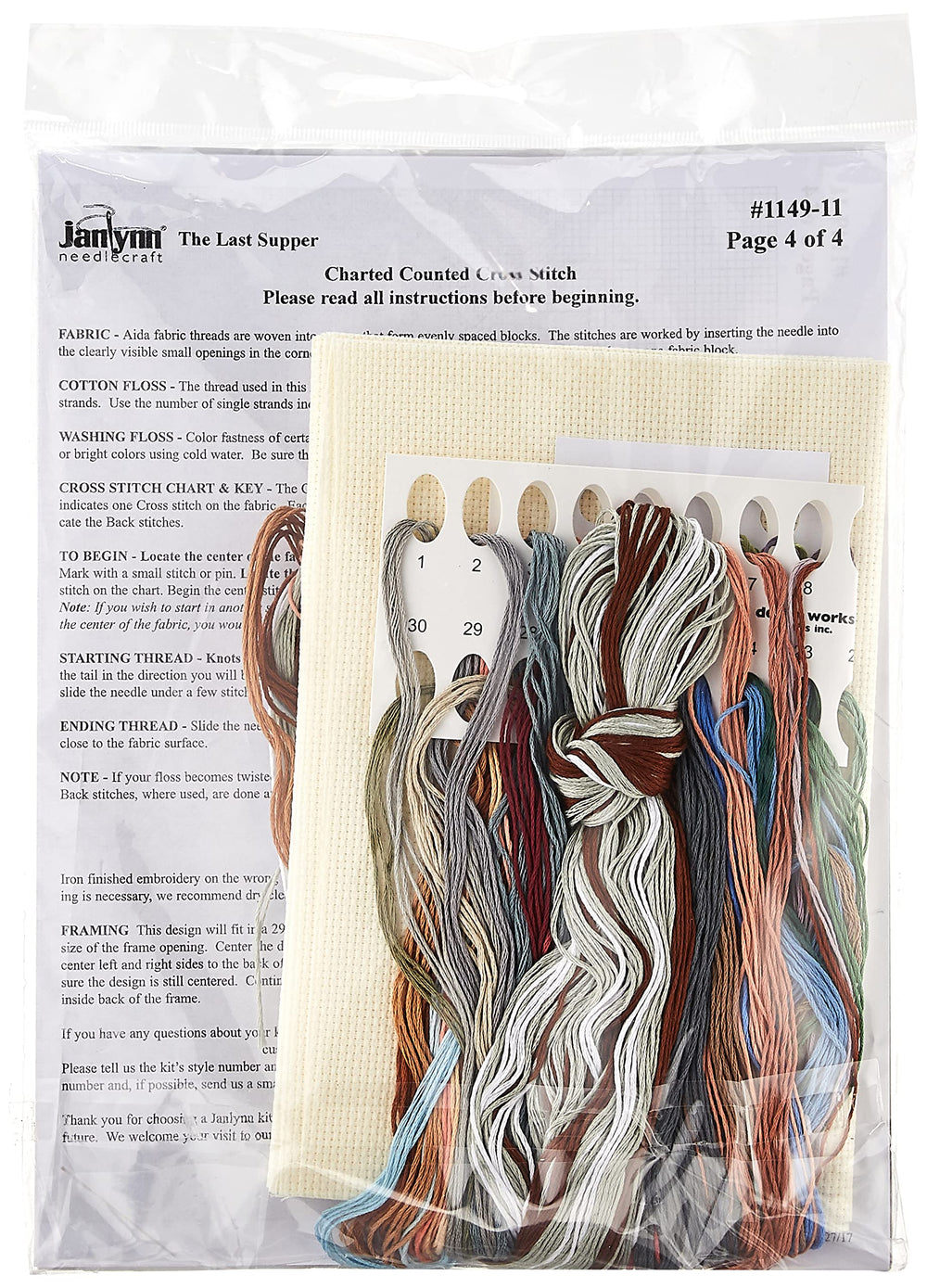 Counted Cross Stitch Kit 26.5X10, The Last Supper (14 Count)