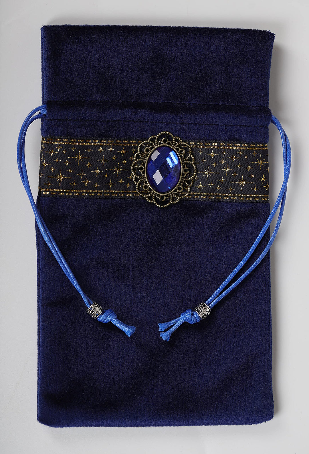 Altar Tarot Table Cloth - 25.6 x 25.6 Inch - Divination Wicca Velvet with Tarot Cards Bag Pouch (Blue)