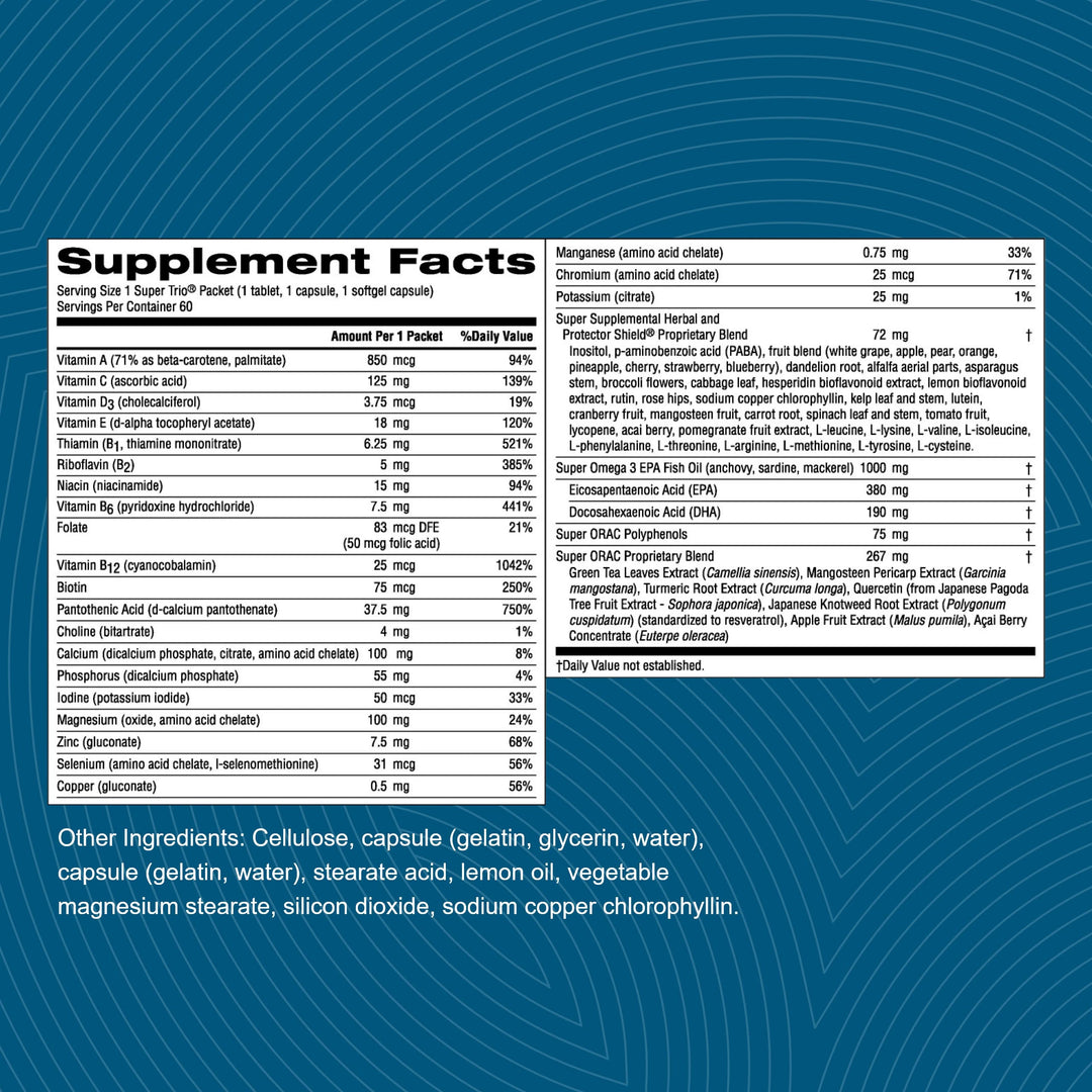 Nature&#39;s Sunshine Super Trio, 30 Day | Vitamin Packs for Men and Women Provide a Potent Blend of Vitamins, Minerals, Essential Fatty Acids, and Antioxidants