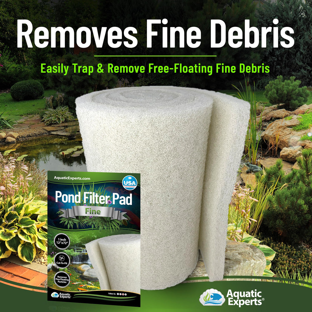 Classic Koi Pond Filter Pad FINE - White Bulk Roll Pond Filter Media, Ultra-Durable Pond Filters for Outdoor Ponds, Reusable Fish Pond Filter Material, USA, (3/4 - 1 x 12 x 72)