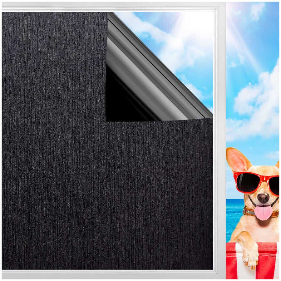 Coavas Blackout Window Film Light Blocking: 100% Black 