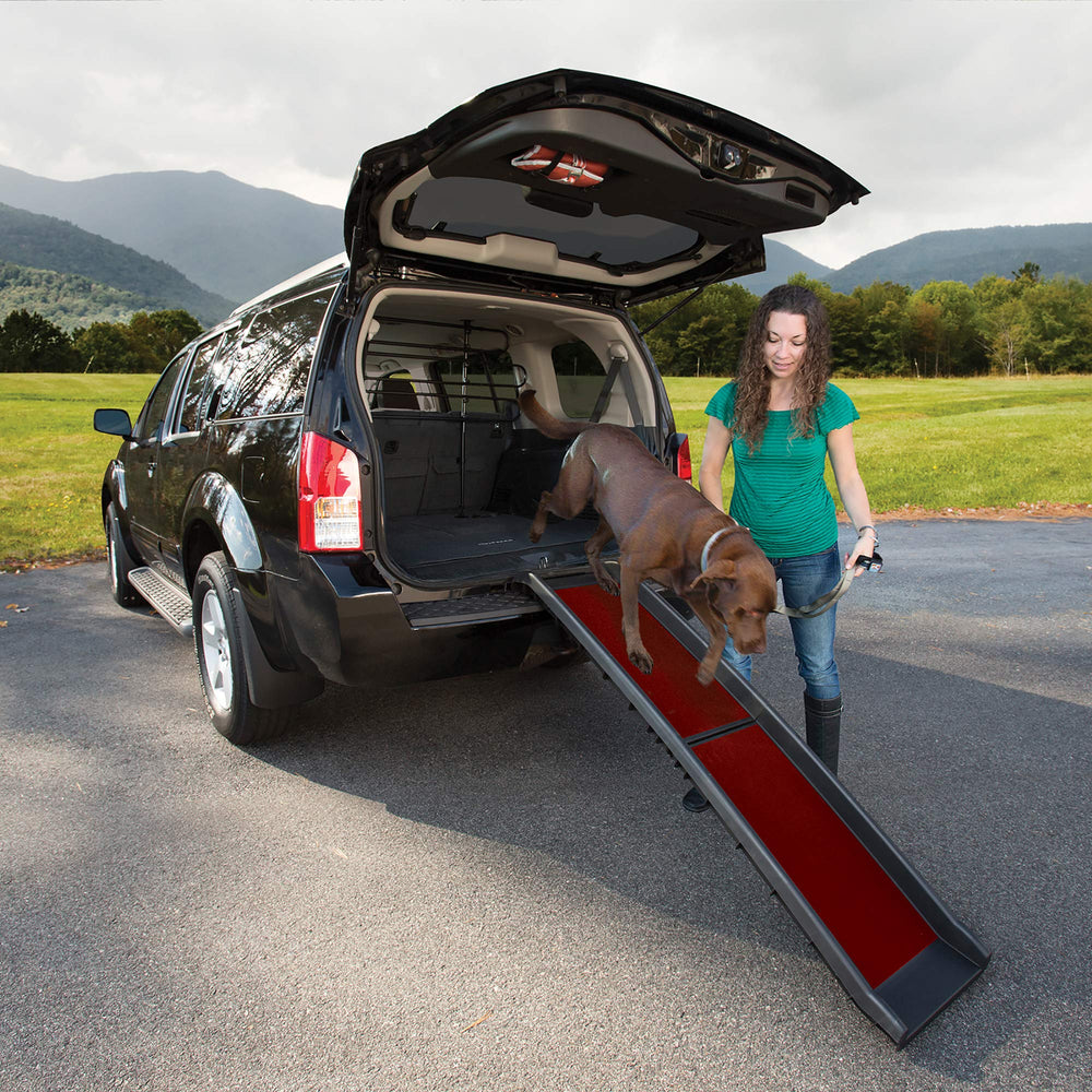 Wander Collapsible Dog Ramp, Bi Fold Ramp for Pets, Car/SUV Ramp for Dogs, for Dogs with Arthritis & Hip Dysplasia, Nonslip, Durable/Lightweight Design, Easy Storage, Holdsup to 200 Lbs