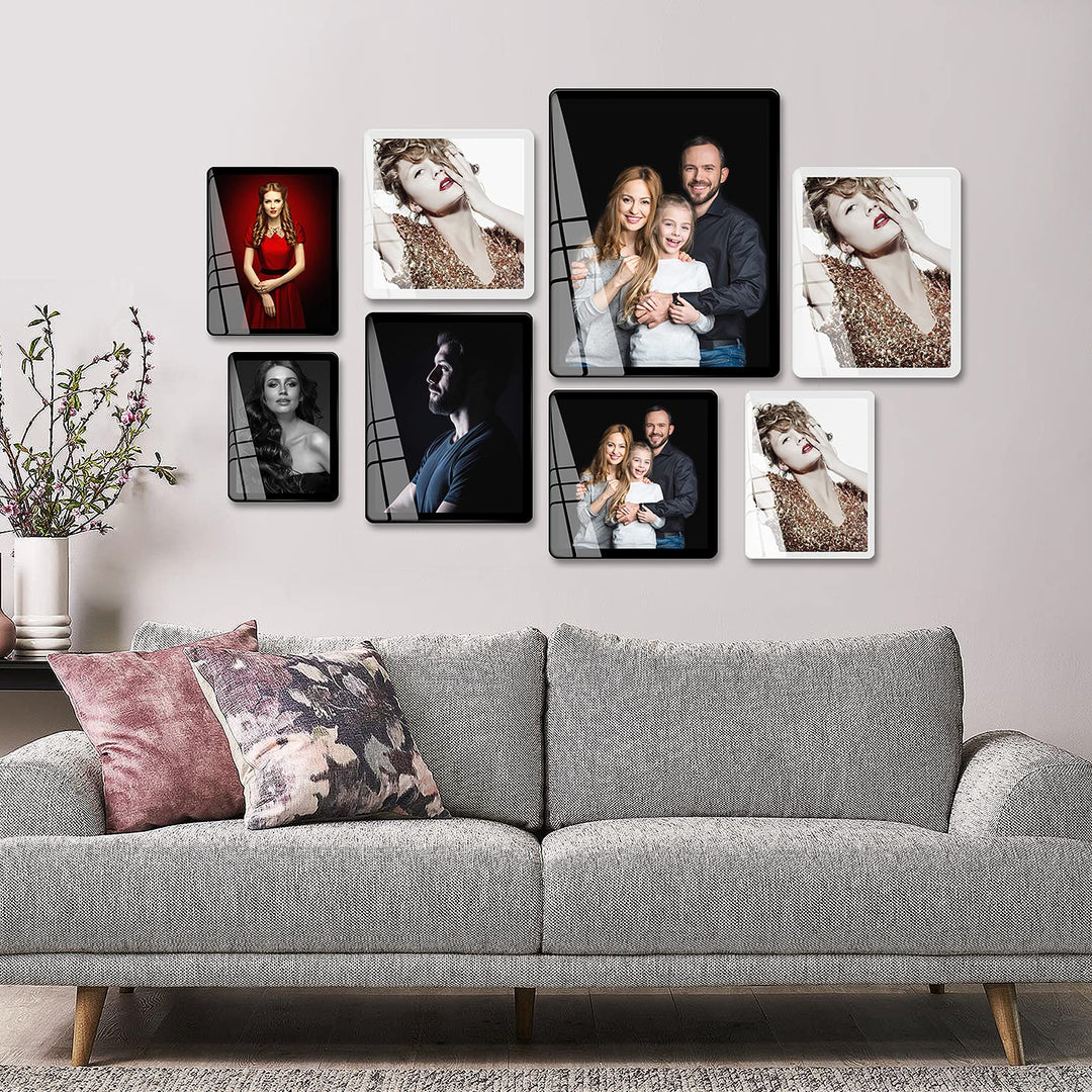 8x10 Picture Frame, Real Glass Frame, Cool 8×10 picture frame,can be Vertical and Horizontal, Matted for wall and tabletop Decor (8x10, Black)