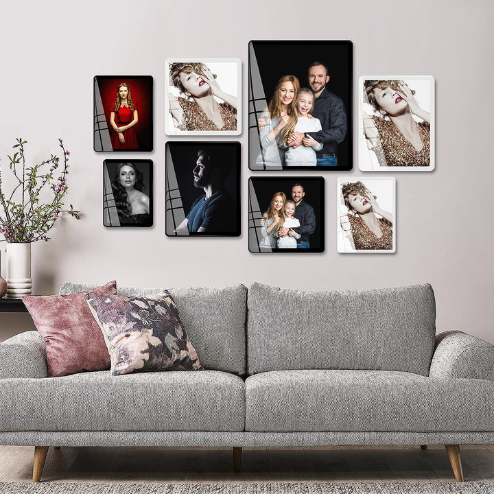 8x10 Picture Frame, Real Glass Frame, Cool 8×10 picture frame,can be Vertical and Horizontal, Matted for wall and tabletop Decor (8x10, Black)