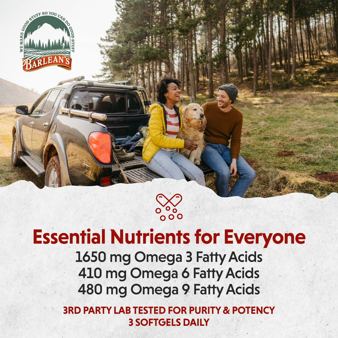 Barlean&#39;s Flaxseed Oil Softgels, Cold-Pressed Flax Seed Supplement with 1,650 mg ALA Omega-3 Fatty Acids, 1000mg, 250 ct