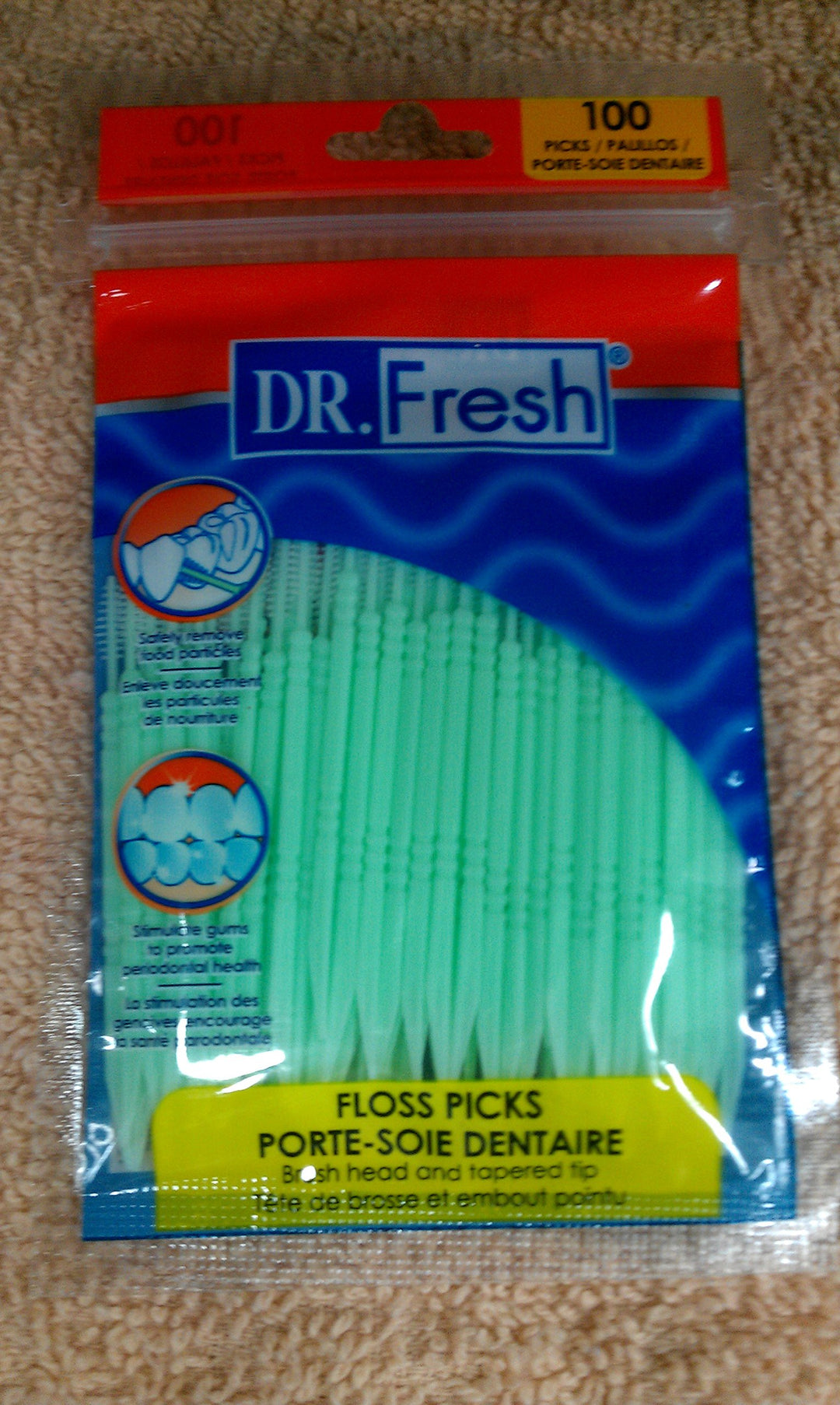 3 pk x (100 ct each) 300 Total Soft Bristle Dental Floss Picks, Interdental Brush, Toothpicks, Flexible Deep Clean