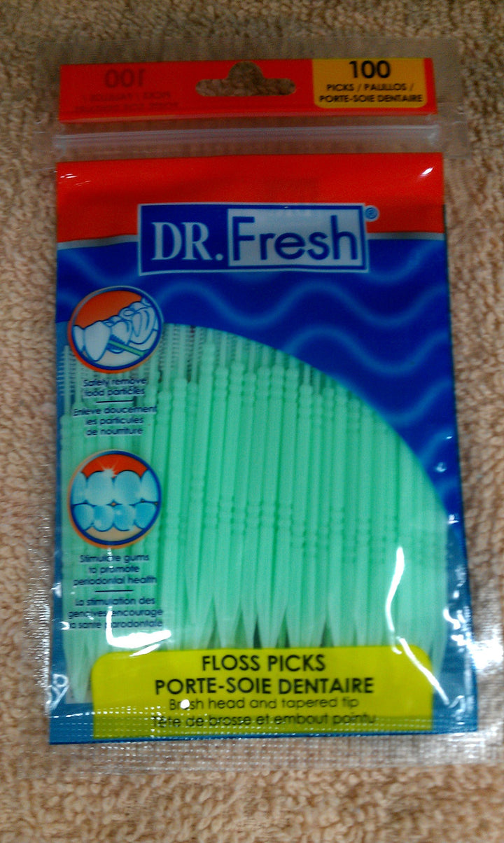 3 pk x (100 ct each) 300 Total Soft Bristle Dental Floss Picks, Interdental Brush, Toothpicks, Flexible Deep Clean