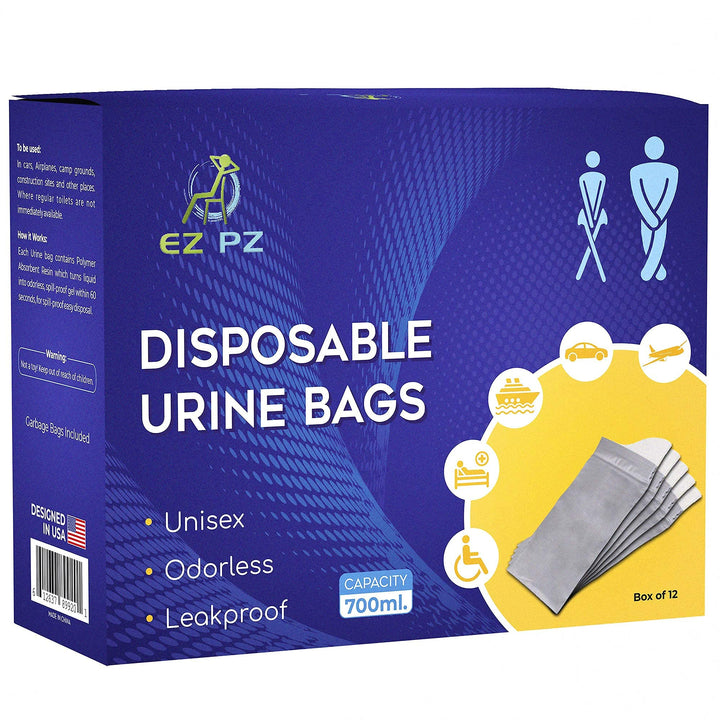 Disposable Urine Bags [12 Pack] – Urinal Bags for Travel – Portable Travel Urine Bag for Emergencies, Camping or Traffic Jam – Leak-Proof and Odorless – Pee Bags for Men and Women – 700ml by: