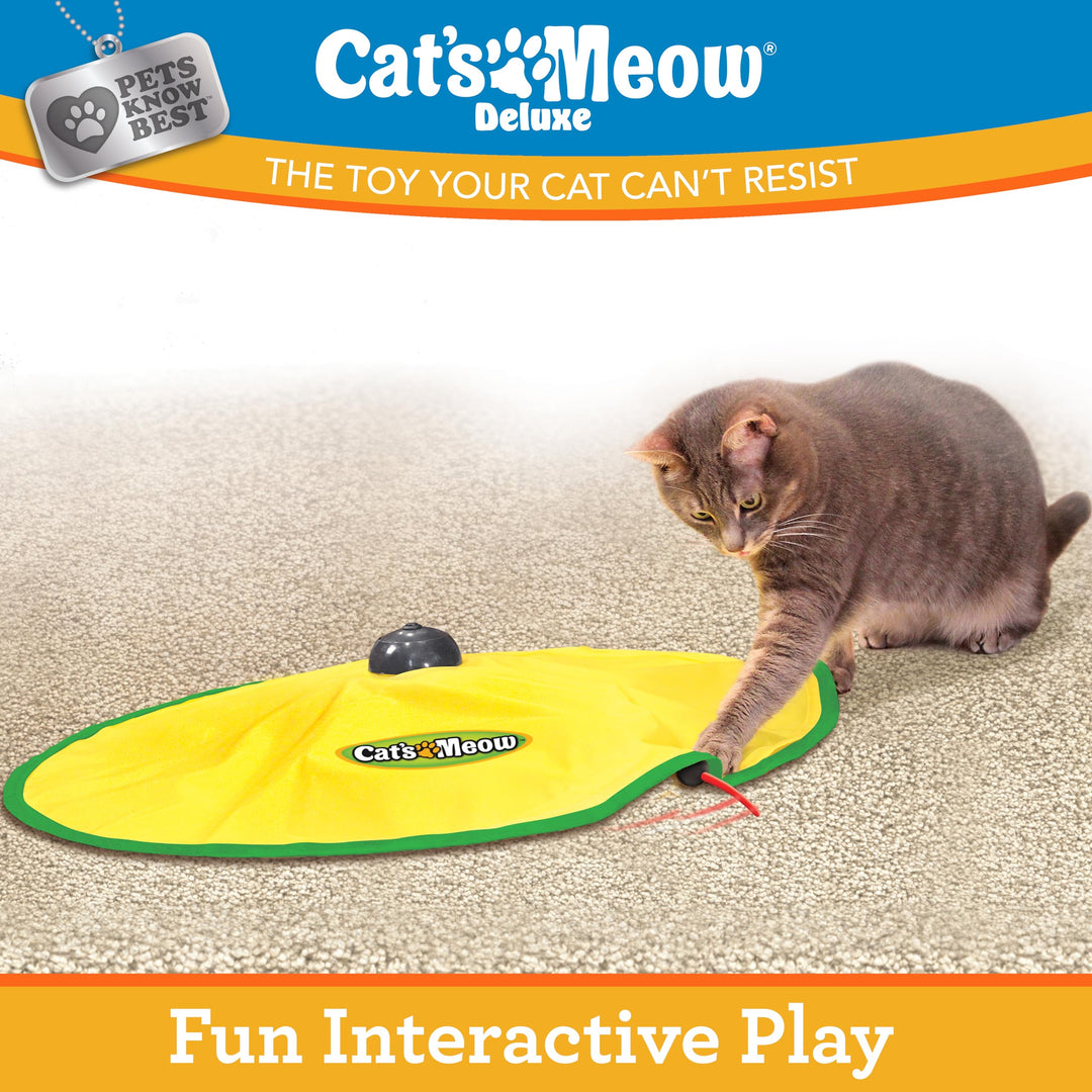 Cat&#39;s Meow Motorized Wand Cat Toy, Automatic 30 Minute Shut Off, 3 Speed Settings, The Toy Your Cat Can&#39;t Resist, Pets Know Best