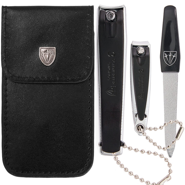 3 Swords - small nail clipper, large nail clipper, black coloured, Quality: Three Swords quality